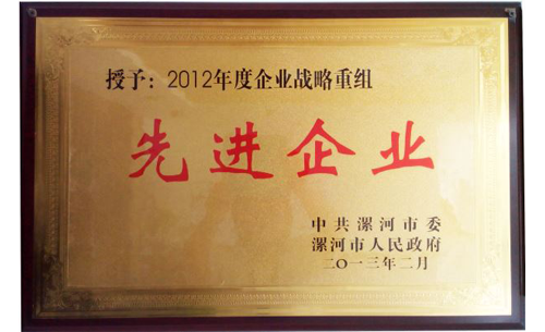 漯河市2012年度企业战略重组先进企业